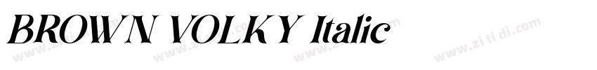 BROWN VOLKY Italic字体转换